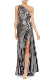 Find the natural crease of your waist by bending to one side. One Shoulder Grecian Gown Nordstrom