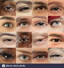 Set Collage Of Different Types Of Male And Female Eyes Concept Of Beauty Mental Health Ophtalmology Cosmetology Cosmetics Beautiful Close Up Eyes Of 16 People With Different Colors And Emotions Stock Photo