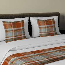 Usually ships within 6 to 10 days. Mcalister Textiles Heritage Burnt Orange Grey Tartan Bedding Set