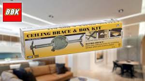 Other types of old pancake boxes were mounted directly onto ceiling joists using wood screws. How To Install A Raco 1 Gang Brace And Box Kit Silver Steel Interior Ceiling Fan Electrical Box Youtube