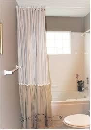 Drop Cloth Painters Cloth Shower Curtain With Long Muslin Ruffle Pom Pom Trim Farmhouse Chic Shabby Chic Bathroom Bathroom Shower Curtains Cloth Shower Curtain