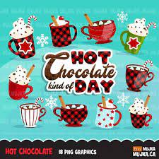Christmas Clipart Bundle V2 Noel Illustrations Sublimation Etsy Hot Chocolate Clipart Christmas Clipart Hot Chocolate Art
