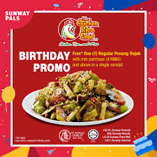 But my family and i were so disappointed with the level of cleanliness of the outlet at alamanda, putrajaya. Sunway Pals Promotions Free Regular Penang Rojak