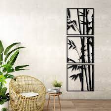 Bamboo Large Metal Wall Art Vertical Wall Decor Extra Large Wall Art Oversized Metal Wall Decor Living Room Wall Art Dining Room Decor Tablolar Dekor Ev Icin