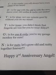 Traditional names exist for some of them: 2nd Wedding Anniversary Cotton Basket Theme Cotton Anniversary Gifts Cotton Anniversary Gifts For Him 2nd Wedding Anniversary