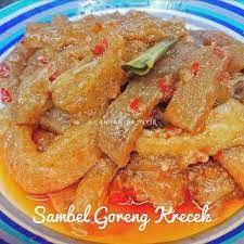 Kamu bisa membeli semua bahan untuk membuat resep masakan lebaran tanpa santan ini di sayurbox. Sambel Goreng Krecek Kering Tanpa Santan Bahan 1 2 Bungkus Krecek Kering 150gr Rendam Dengan Air Cooking Recipes Beef Recipes Food And Drink