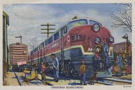 Vintage Monon Railroad Christmas Postcard Etsy Railroad Art Railroad Photography Christmas Postcard