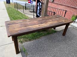 A unique option with comfortable seating for 8 adults.pub style farm table 40 square comfortable yet intimate. Sold Reclaimed Barn Wood New England Farm Table Harvest Table 96 L Housatonic Trading Co