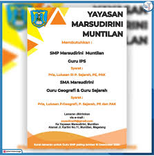 Lowongan instansi mahelang / lowongan instansi mahelang : Lowongan Yayasan Marsudirini Muntilan Berita Loker Jogja Facebook