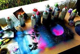 What do graffiti artists use? Cool Colorz Space Graffiti Spray Paint Art Art Art Painting