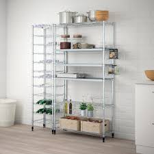 Omar 3 Shelf Sections Omar Shelf Unit Makes Your Pantry Look Like A Professional Kitchen But It Isn T Only A Kitchen Dweller Ikea Omar Shelving Unit Shelves