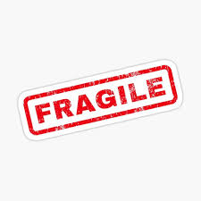 Easily broken, damaged, or destroyed. Sticker Fragil Redbubble