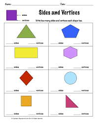 Worksheet Sides And Vertices Count And Write How Many Sides And Vertices Each 2 Dimesion Kids Math Worksheets Shapes Worksheets 1st Grade Math Worksheets