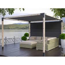 We struggled getting this gazebo kit assembled on top of the deck! Toja Grid Pergola Kit With 2 Shades For 4x4 In Posts Costco