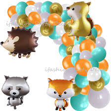 Comprar Suprimentos Festivos E Festivos Woodland Creatures Party Balloons Hedgehog Fox Helium Animal Balloons Set Birthday Jungle Party Kids Baby Shower Decorations Toy