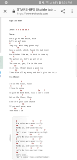 Starships Ukelele Chords Ukulele Chords Songs Ukulele Songs Ukulele Chords