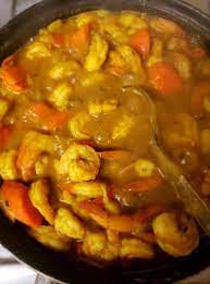 Jamaican Curry Shrimp With Carrots And Potatoes Moms Building Wealth Curry Shrimp Jamaican Dishes Jamaican Recipes