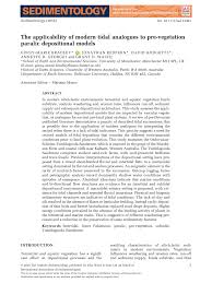 Pdf The Applicability Of Modern Tidal Analogues To Pre