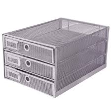 98% of products ordered ship from stock and deliver same or next day. Exerz Desk Organizer Wire Mesh 3 Tier Sliding Drawers Paper Sorter Multifunctional Premium Solid Construction For Letters Documents Mail Files Paper Kids Art Supplies Silver Buy Online In Dominica At Dominica Desertcart Com Productid