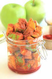 Green Apple Pickle Recipe With Video By Dhwani Mehta Cookingcarnival Recipe Green Apple Recipes Pickled Apples Recipe Pickling Recipes