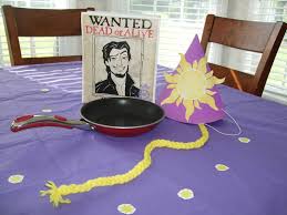 Disney Tangled Pinata Made With A Cereal Box Printed Flynn Rider Picture From The Internet Frying Pan Used To Hit The P Hat Print Purple Hats Disney Tangled