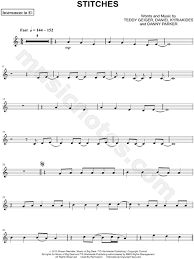 Shawn Mendes Stitches Eb Instrument Sheet Music Alto Or Baritone Saxophone In A Minor Download Print Clarinet Sheet Music Trumpet Sheet Music Clarinet Music