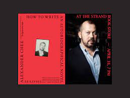How to write an autobiographical novel is the author's exploration of the entangling of life, literature and politics, and how the lessons learned from a life spent reading and writing fiction have changed him. Alexander Chee How To Write An Autobiographical Novel At Strand Book Store Event All Arts