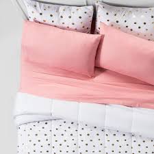 New products of pink and gold bedding. Room Essentials Gold Polka Dotted Comforter Set