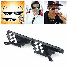 Oculos Unissexos De Brinquedo Para Presente Com It Meme Thug Life Mlg Shades Frameless Pixel Unissex Shopee Brasil