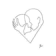 We Crossed The Line I Hoped We Would The Line Between You And Me That Empty Space Filled With Maybes I Simple Line Drawings Couple Drawings Line Art Drawings