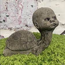 Accents Turtle Human Head Cement Statue Art Poshmark