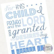 Baby Boy Nursery Art For This Child I Prayed Christian Art Bible Verse Blue And White Baby Shower Gift Christening Gift Baptism Gift 8x10 Walmart Com