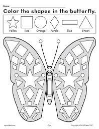 Our coloring pages require the free adobe acrobat reader. Printable Butterfly Shapes Coloring Pages Supplyme