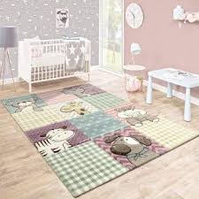 Kinderteppich Lustige Tiere Pastelltone Bunt Babyzimmer Themen Kinderteppiche Kinder Zimmer