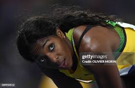 Barbados' Akela Jones competes in the Women's Heptathlon Long Jump... News  Photo