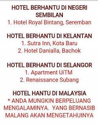 Menakutkan Ini Senarai Hotel Berhantu Di Setiap Negeri Kongsi Tular Semasa Forum Cari Infonet