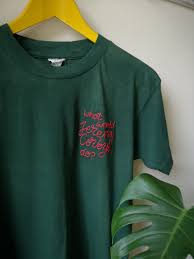 Hand Embroidered Vintage T Shirt What Would Jeremy Hand Embroidered Vintage Tshirts Red Embroidery