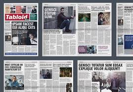 Tabloid newspapers, especially in the united kingdom, vary widely in their target market, political alignment, editorial style, and circulation. Tabloid Newspaper Layout Stock Template Adobe Stock