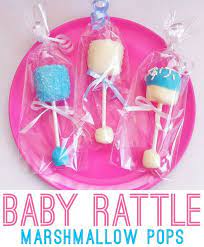 Marshmallow Baby Rattles Baby Shower Treats Baby Shower Fun Homemade Baby Shower Favors