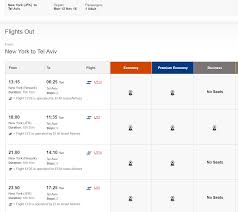 Comparison Chart Redeeming For El Al Flights With Qantas