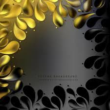 Abstract Black Gold Decorative Floral Drops Background Background Design Gold Glitter Background Vintage Floral Backgrounds