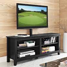 Cynthia low media stand this useful piece of furniture is able to introduce a simple, classic style into the living room. Manor Park Wood Media Storage Tv Stand With Mount For Tvs Up To 65 Black Walmart Com Walmart Com