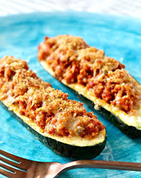 In a small bowl, combine remaining breadcrumbs, parsley, if using and oil. Turkey Stuffed Zucchini Boats The Foodie Physician