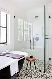 Cut a square that's the right size for your shower tray, then create a platform. Floor Level Walk In Shower Transitional Bathroom