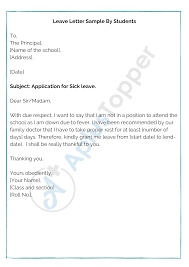 To, the manager, (insert company name). Leave Letter For School How To Write A Leave Application For School Format And Rules A Plus Topper