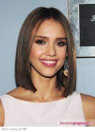 One Length Above Shoulder Straight Brown One Length Haircuts One Length Hair Medium Length Hair Styles