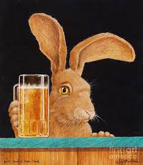 Jack With A Beer Back Art Print By Will Bullas Rabbit Painting Bunny Art Rabbit Art