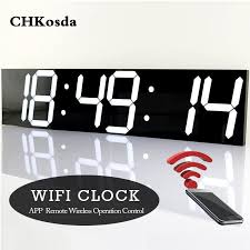 Enjoy free shipping on most stuff, even big stuff. Wifi Remote Control Large Digital Wall Clock Modern Design Smart Electronic Clock Display Temperature C Large Digital Wall Clock Wall Clock Modern Digital Wall