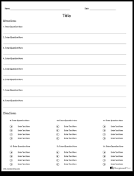 Free Printable Quiz Maker For Teachers