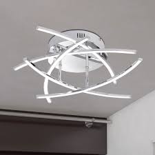 Diffusing strips of frosted acrylic soften the light and. Cross Led Ceiling Lamp 5 Bulb Chrome Lights Co Uk